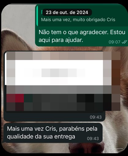Mensagem de agradecimento de cliente