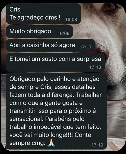 Mensagem de agradecimento de cliente